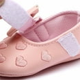 thumbnail image 5 of Odeerbi Infant Toddler Girls Princess Shoes Soft Sole Prewalker Leather Bow Shoes Kid Baby Cute Solid Color Soft Shoes Pink, 5 of 6