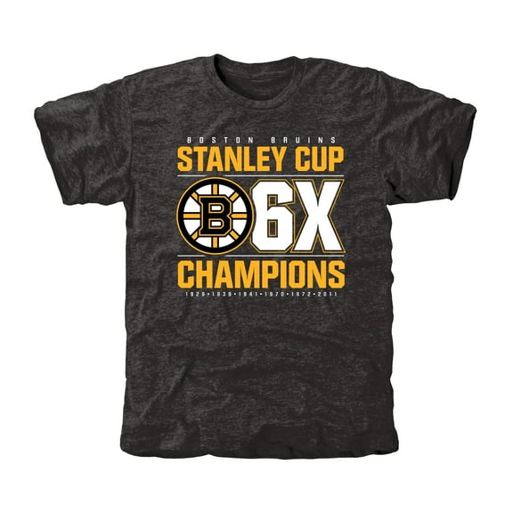 Men's Black Boston Bruins Victor Tri-Blend T-Shirt