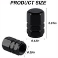 thumbnail image 3 of Black tire valve stem covers tire nozzle cap hex design aluminum tire stem caps universal air dust valve caps for car truck motorcycle bike (10-Pack), 3 of 6