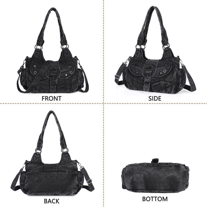 Angel Kiss Hobo Bags for Women Vegan Leather Shoulder Purses and Crossbody Ladies Tote Bags Purse