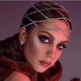 thumbnail image 1 of Accesorios para el cabello con tocado de malla de moda, cadena de cristal para la frente para novia y boda, accesorios exquisitos para la cabeza, 1 of 2