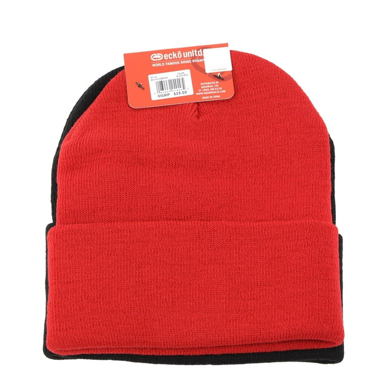 帽子 VALLAD BEANIE CAP BLK/RED Ecko Unltd 2-Pack Cuffed Beanie Knit OSFM Hat with Rhino