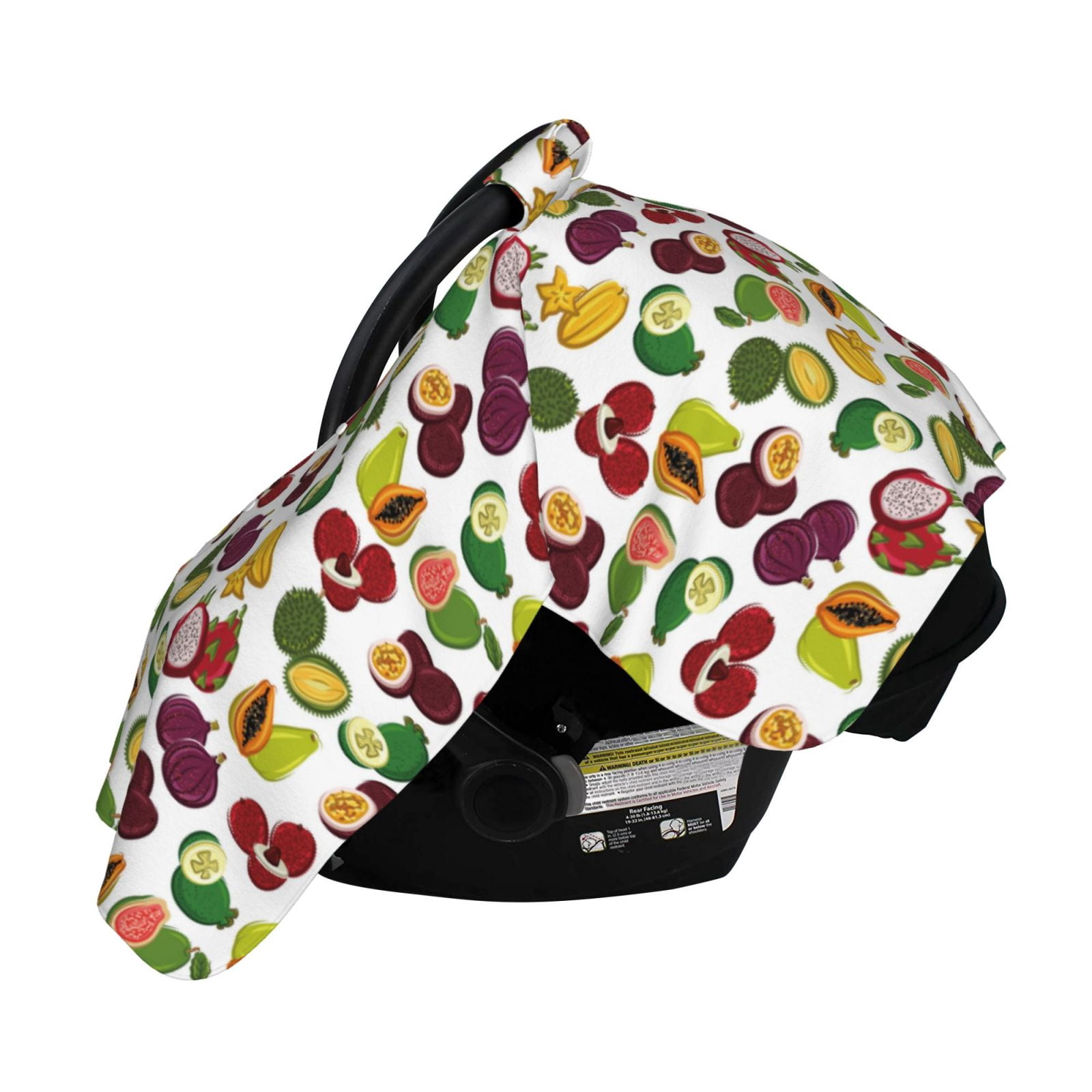 Naloa Colorful Fruits Baby Car Seat Cover, Breathable Baby Carrier Cover, Multiuse Baby Carrier Cover & Nursing Breastfeeding Cover