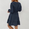 thumbnail image 1 of V Neck Dress Solid Color Breathable Dress Casual Elastic Design  for Home ANGGREK Otros, 1 of 6