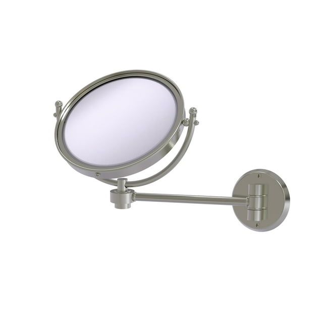 Allied Brass 8 Inch Wall Mounted Make-Up Mirror 4X Magnification - WM-5/4X-SN