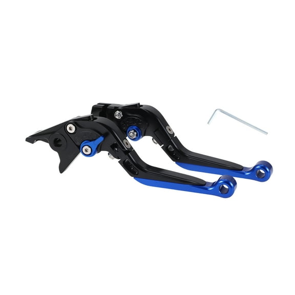 Short Long Brake Clutch Levers for Yamaha YZF R1 1999-2001 6 Position Adjustable Motorcycle Handlebar Brake Lever Aluminum Alloy Black Handle Blue End