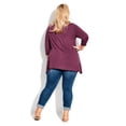 thumbnail image 4 of Avenue Women's Plus Size Ellis Plain 3/4 Sleeve Relaxed Fit Tunic Top, 4 of 6