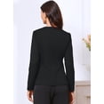 thumbnail image 3 of DARING DIVA Women's Collarless Long Sleeve Business Jacket Office Suit S Black, 3 of 6