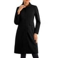 thumbnail image 1 of Abrigo de cuello INSPIRE CHIC para mujer, con botones, de manga larga, estilo A-line, casual, largo, invierno, color negro, 1 of 6
