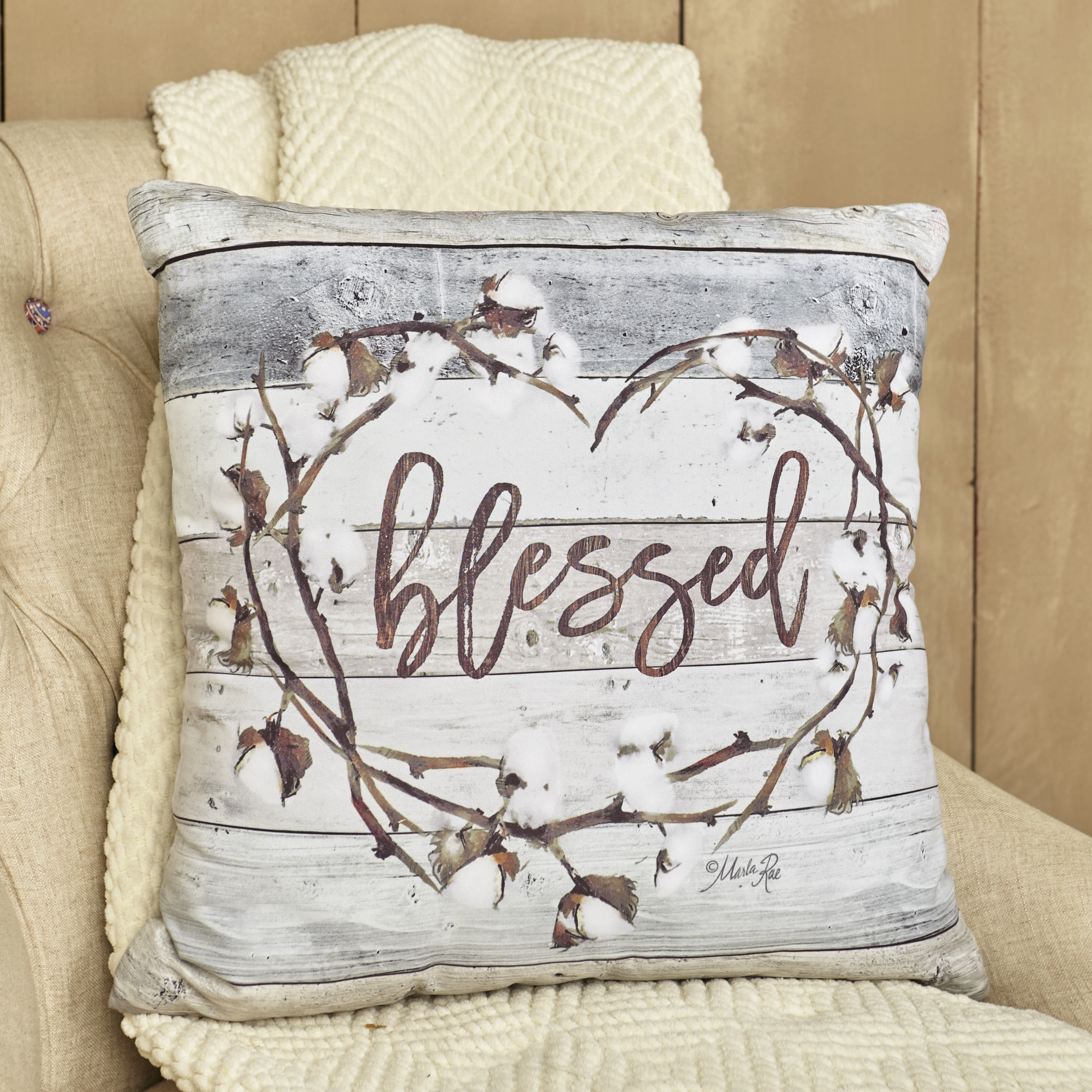Cotton Boll Accent Pillow With Country Blessed Sentiment Message Walmart Com Walmart Com