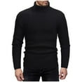 thumbnail image 2 of Zedker Men's Turtleneck Sweaters Winter Warmth Crewneck Pullover Sweater Casual Cable Knit Comfort Heavy Long Sleeve Sweaters Black L, 2 of 5