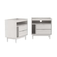 thumbnail image 6 of Walker Edison Mid-Century Modern 2-Drawer Wood Nightstand, Set of 2, White, 6 of 9