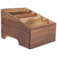 thumbnail image 3 of Nicehomfit Wooden Multi-Grid Phone Box Coffee Color for Desktop Storage Use, 3 of 8