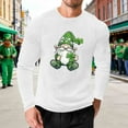 thumbnail image 2 of VBTAPA Men's St. Patrick's Day Waffle Shirts Long Sleeve Crewneck Pullover Big and Tall T-Shirt Loose Workout Casual Graphic Tees White M, 2 of 6