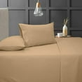 thumbnail image 4 of 4 PC Bed Sheets Set, 100% Egyptian Cotton, 800 Thread Count, 15 Inch Deep Pocket on Fitted Sheet, Taupe Solid Twin Size, 4 of 5