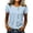 A1 Light Blue, variant on Summer Button Down Tops for Women Loose Fit Crew Neck Short Sleeve Polka-dot Tshirts Workout Plus Size Business Casual Going out Tunic Blouses White 2XL
