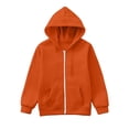 thumbnail image 6 of Kids Zip Up Hoodie School Uniform Boys Girls Zipper Sweatshirt Oversized Y2K Fall Hooded Jackets With Pockets Preppy Clothes 3-12Y, Orange, 130, 6 of 6