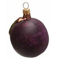 thumbnail image 3 of Large Plum with Leaf Polish Blown Glass Christmas Ornament Set of 2 Decorations, 3 of 4