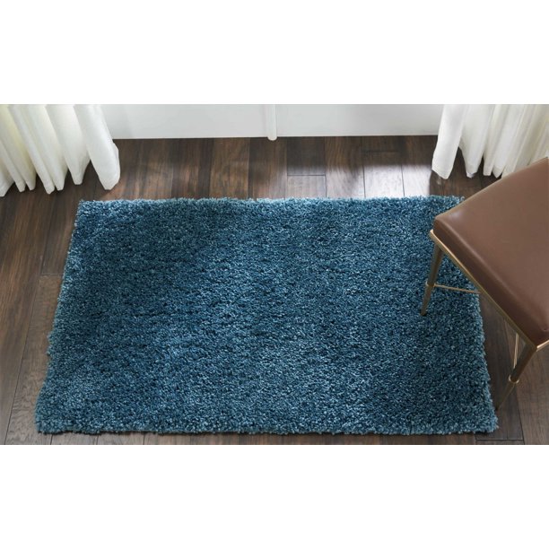 Malibu Shag Solid Blue Area Rug