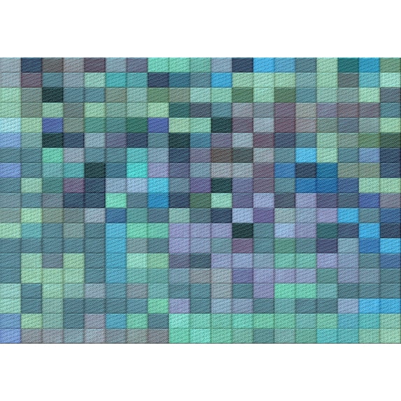 Ahgly Company Indoor Rectangle Patterned Azure Blue Area Rugs, 2' x 3'