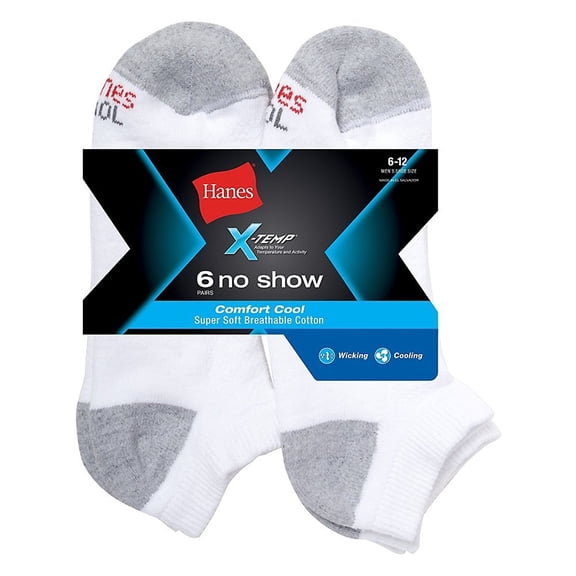 Men's X-Temp Comfort Cool No Show Socks 6-Pack