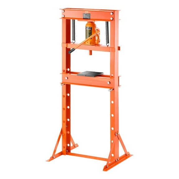 VEVOR Hydraulic Shop Press, 20 T H-Frame Shop Press with Press Plate & Triangular Support, Stable Garage Floor Adjustable Hydraulic Press with Relief Valve, Fit for Bending, Straightening & Stamping