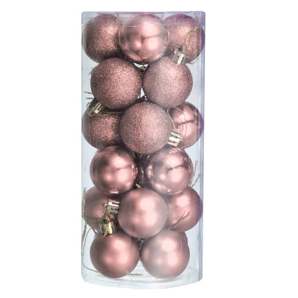 24Pcs 1.5 Bolas de Navidad Adornos Conjunto de Bolas Colgantes para Árbol de Navidad Decoración (Caroma Oro Rosa)