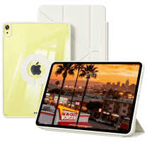 DWPSG for iPad (A16) 11th Generation 11 Inch 2025/ 10th Generation 10.9 Inch 2022 Hybrid Case with Pencil,Holder,Detachable Magnetic Cover, Y-Fold,Clear Hard Back,White