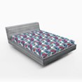 thumbnail image 2 of Ambesonne Feathers Fitted Sheet, Print of Modern Boho Motif, Queen Size, Seafoam Pale Purple Blue, 2 of 5