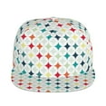 thumbnail image 2 of Daiia Colorful Geometric print Flat Bill Hats Flat Brim Trucker Cap Baseball Cap Adjustable Classic Low Profile Hat Unconstructed Plain Cap, 2 of 9