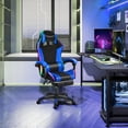 thumbnail image 2 of Xinwanna Reclining Gaming Chair Support 400lb, Ergonomic Gamer Chair with Footrest & Lumbar Support & Headrest, Height Adjustable Gaming Chairs for Adults and Kids (Black & Blue), 2 of 8