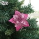 thumbnail image 2 of 5Pcs Christmas Glitter Artificial Poinsettia Flowers Xmas Poinsettia Artificial Wedding Flowers Decorations Xmas Tree Ornaments for Party Favors, 5.6inch, 2 of 5