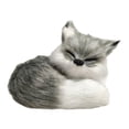 thumbnail image 2 of Simulation Fox Toy Furs Squatting Fox Model Home Decoration Animals World Collectible Gift for Animal Lovers (Fox-Gray), 2 of 8
