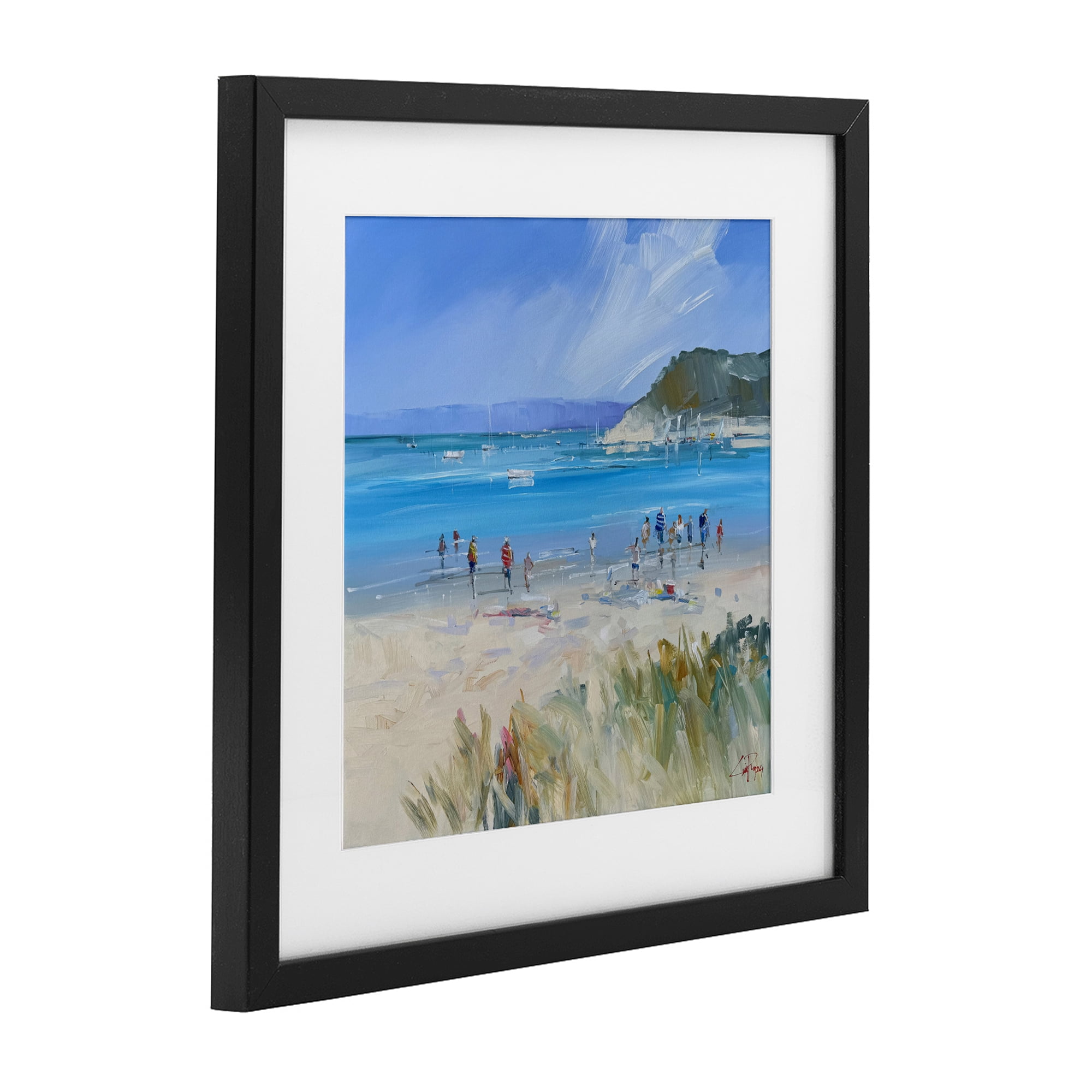 Stupell Industries Summer Sorrento Beachgoers Black Framed Print Under Glass, design by Craig Trewin Penny