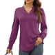 thumbnail image 2 of Blusa con cuello en V Nikou mujer holgada manga larga fruncida, 2 of 6