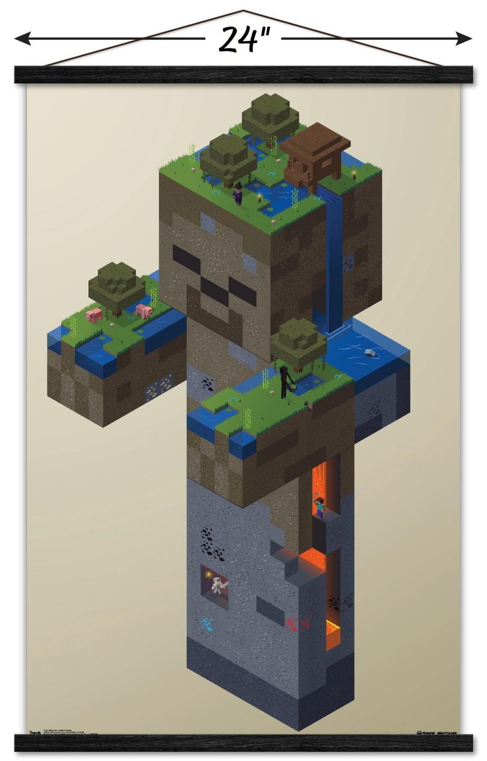 Minecraft - Zombie Swamp Wall Poster, 14.725" x 22.375" Framed