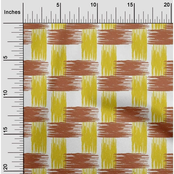 oneOone Viscose Chiffon Fabric Brush Stroke Ikat Printed Fabric 1 Yard 42 Inch Wide