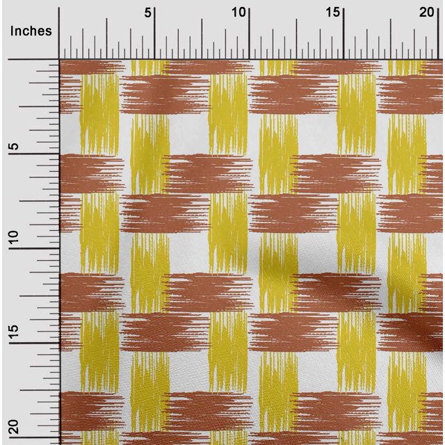 oneOone Georgette Viscose Fabric Brush Stroke Ikat Decor Fabric Printed BTY 42 Inch Wide