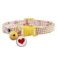 thumbnail image 2 of Walbest Pet Cat Necklace BreathableCherry Pattern Plaid Dog Collar with Bell for Kitten, 2 of 7