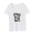 thumbnail image 4 of Camiseta para mujer traje de verano cuello redondo camiseta para playa camping viajes mujer XL, 4 of 7
