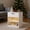 White, variant on Resenkos Wood Nightstand With Charging Station, Bedside Table With Wood Drawers And Open Shelf, Night Stand With Storage For Bedroom, Brown
