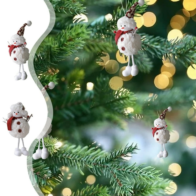 Navidad rbol decoraciones Snowman Doll Figurines, Christmas Tree Hanging Decorations Small Figurines, holiday style, outdoor decor, party decoration, foldable design, metal frame, for bedroom