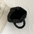 thumbnail image 2 of Bolsas acolchadas con asa superior Bolsa acolchada de algodón informal para vacaciones de fin de semana (negro), 2 of 8