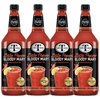 Mr & Mrs T Zesty Pepper Bloody Mary Mix, 1L Bottle, 4 Pack – Premium Cocktail Mixer for Spicy Bloody Marys, Ready to Use