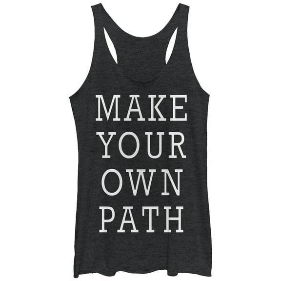 Women's CHIN UP Make Your Own Path  Racerback Tank Top Black Heather Small