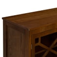 thumbnail image 4 of Linon Betty Large Storage Cabinet Decorative Glass Doors in Brown Stained Wood, 4 of 14