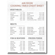 Air Fryer Cooking Times Cheat Sheet Kitchen Great Gift Idea Single 7X9 Inch Magnet Made in The USA Car Auto Tool Box Refrigerator Magnet MAG11762