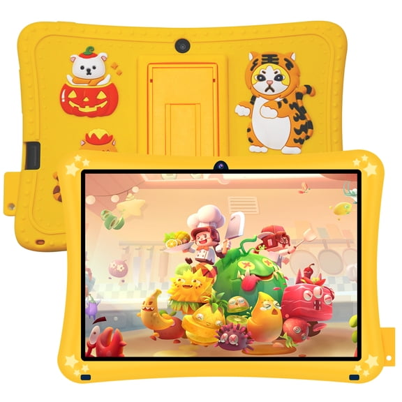 Kids Tablet 7 inch Android 11,32GB ROM 2GB RAM,Parent Control,WiFi,Protective Case, Yellow