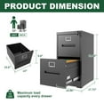 thumbnail image 3 of Tcbosik File Cabinet with Lock and 2 Storage Drawers, Small Metal Filing Cabinet for A4 Legal/Letter Size, Black, 3 of 9
