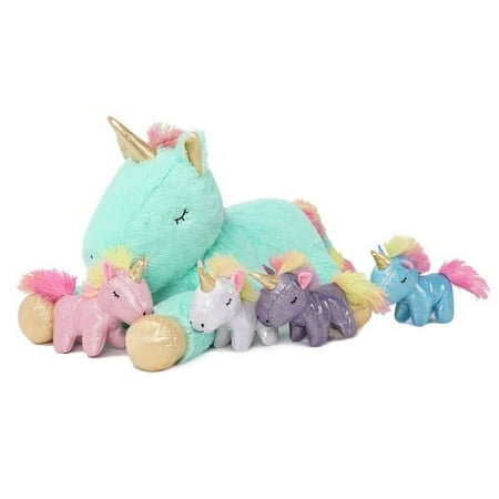 MaoGoLan 22" Unicorn Stuffed Animal Mommy Stuffed Unicorn with 4 Baby Unicorns Cute Plush Toy